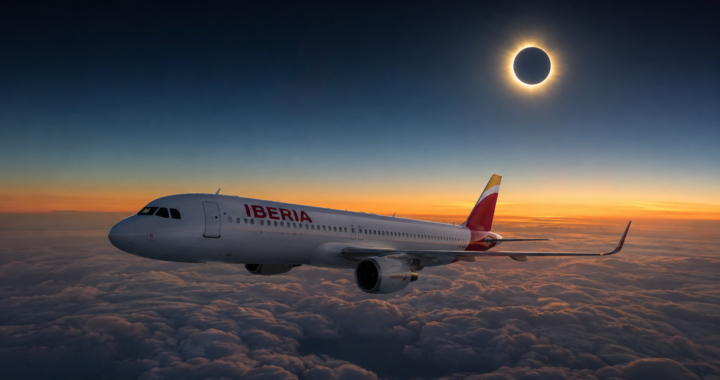 Avión Iberia para ver el eclipse total de Sol del 12 de agosto